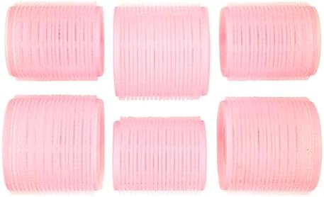 Bella Sleep + Spa Self Grip Hair Rollers - 3 Medium & 3 Large Curlers with Clips, 12-Piece Set, Pink - Image 3