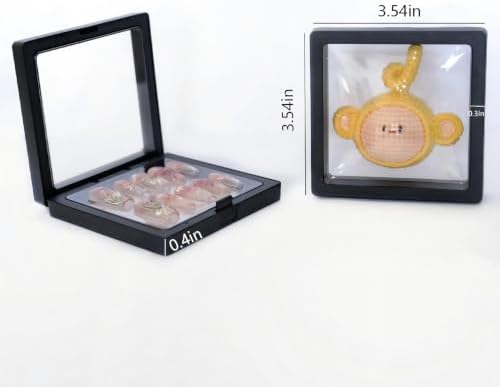20Pcs Floating Frame Display Case——BSELUTNGY 3D Floating Display Case 3.54 Inches Black is Perfect for Preserving and Displaying Jewelry, Coins, Badges, Specimens and Various Collectible - Image 2