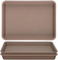 Brown Plant Saucers for Indoors, 11 Inch Heavy Duty Seedling Starter Trays No Holes, Pebble Tray for Plant Humidity(Set of 3) by GREANER