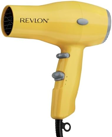 REVLON Compact Ionic Travel Hair Dryer, 1875 Watt, Yellow by RevlonHairTools