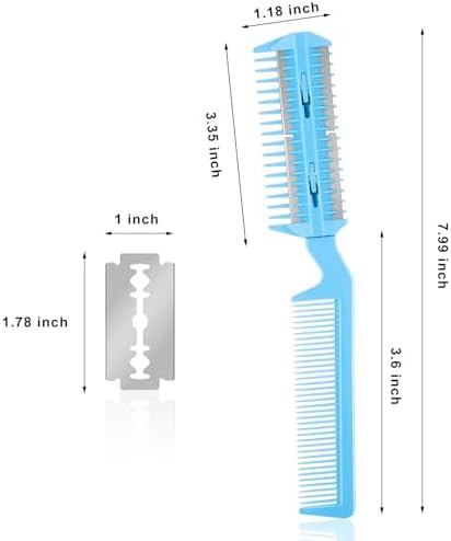 Maitys 3 Pcs Haircut Razor Comb for Hair Cutting with 12 Replacement Blades - Image 2