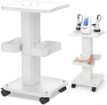 Esthetician Cart with Wheels and 2 Trays, 4 Tier Salon and Spa Equipment Trolley Carts, Beauty Machine Trolley, Load 135lbs by Meifuly