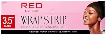 Red by Kiss Hair Wrapping Strip, Ultra Strong 2X Longer Stretch, 40 Strips, Suitable for Wet/Dry Hair, White, Styling Paper for Sleek Hairstyles (3.5", Black, 6 PACK) - Image 4
