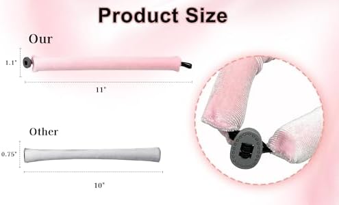6 Pcs Velvet Heatless Hair Curler Non-slip Jumbo Flexi Rods Overnight Curls - Image 2