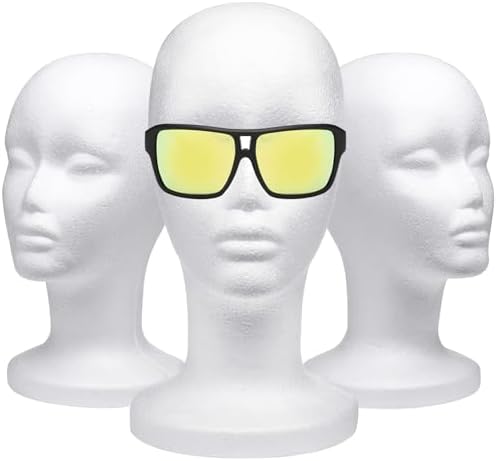 Foraineam 3 Pack 12 Inch Foam Head Female Foam Wig Heads Mannequin Manikin Cosmetics Model Head Wigs Display Holder Hats Glasses Hairpieces Stand - Image 4