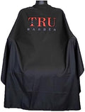 TRU BARBER Silicone neck cape, Professional Cape with Snap Closure Hair Salon Cutting Cape, Barber Cape, Barbershop cape, 50" x 58” (Blak/Red) by TRUBARBER