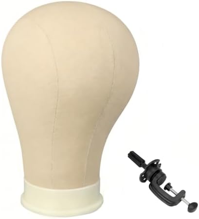 Mannequin Head for Wigs, Block Canvas Wig Mannequin Head with Stand (23") by CzrleatyHumanHair