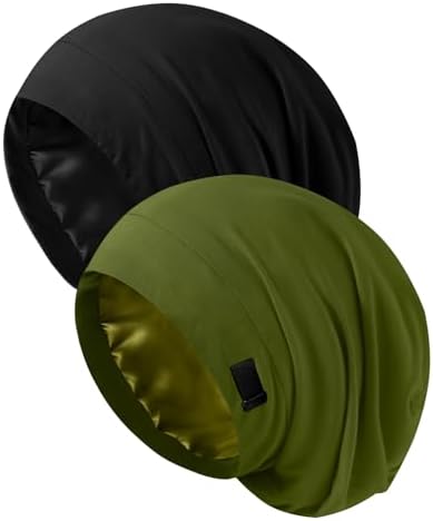 ZHENSILK Silk Bonnet for Sleeping Women, Adjustable Silky Satin Lined Sleep Cap, Silk Hair Wrap Slouch Beanie Hat by ZHENSILKFocusonhaircare