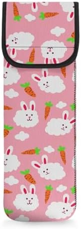 ZOUTAIRONG Cute Bunny Curling Iron Holder Heat Resistant Travel Curling Iron Bag Flat Iron Case Heat Resistant Travel Bag Hot Tools Travel Bag with Two Pocket Flat Iron Case Holder with Thermal Liner by ZOUTAIRONG