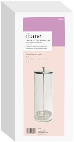 Diane Glass Disinfectant Jar for Sterilizing Hair Salon Shears, Combs, Barber Cleaning Supplies, Clippers, and Nail Tools – Large - 10” Tall x 3.4” Wide – 33 Fl Oz Capacity - Image 4