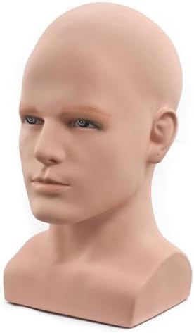 Male Mannequin Head Professional Manikin Head for Display Wigs Hats Headphone Mask Sunglasses Jewelry and Scravat Display Stand (L90-fuse) - Image 4