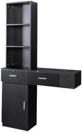 Modern 66.93" Tall Multi-Layer Hair Styling Storage Cabinet, Salon Spa Station with Appliance Holders and Lockable Drawer, Ideal for Salons, Barber Shops, and Home Use, Black by FRITHJILL