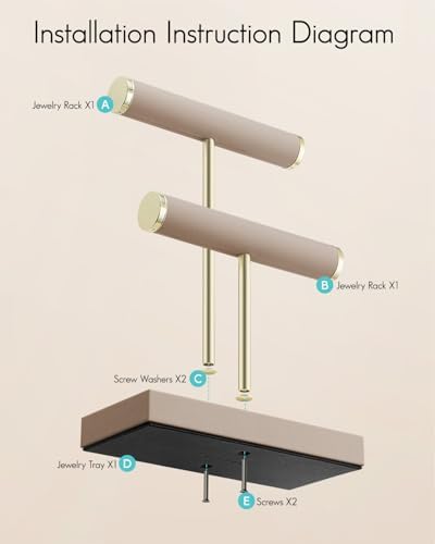 VLANDO Jewelry Organizer, 2 Tier Jewelry Bracelet Necklace Holder with Tray - Image 4