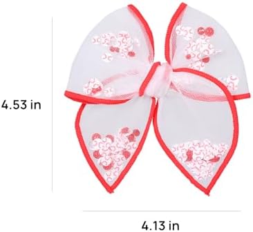 Baseball Mesh Tulle Bow Hair Clips for Cheerleader Girls Women,4 Inch White Softball Shaker Fable Bow Alligator Barrettes,Game Day School Sport Season Hair Accessory Player Gift - Image 7