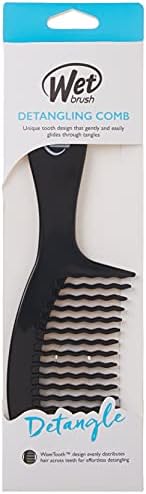 Wet Brush Detangling Comb, Black - Wide Tooth Hair Detangler with WaveTooth Design That Gently and Glides Through Tangles - Brush Throough Conditioner and Hair Masks - Gentle On Scalp and Pain-Free - Image 2