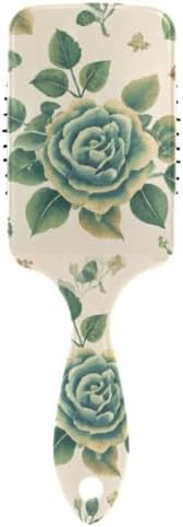 Green Roses Beige Hair Brush, Soft Bristles Detangling Brush - Detangler Hairbrush Glides Through Tangles For All Hair Types (Wet Dry & Damaged Hair) by Unknown