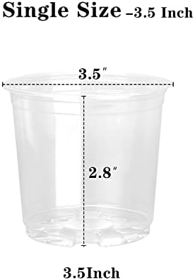 OUPSAUI 20 Pack 3.5 Inch Clear Nursery Pots with Drainage Holes for Plant - Image 2