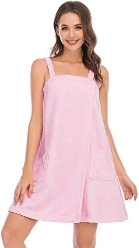 Veseacky Women Bath Wrap Towel for Womens Shower with Pocket Adjustable Spa Robe & Facial Headband - Image 3
