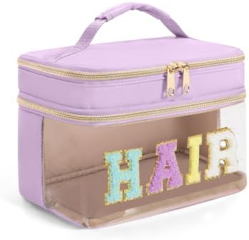 Fasrom Double Layer Hair Accessories Organizer, Preppy Makeup Bag for Girls by Fasrom