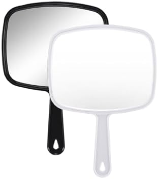Gladmart 10.3" L x 7.4" W Hand Mirror with Handle,2-Pack, Black&White by Unknown