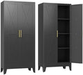 GAIOUS 61" Tall Kitchen Pantry Cabinet,Metal Storage Cabinet Black Cupboard by GAIOUS