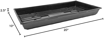 SUNPACK 10" x 20" Quad Thick Plastic Seed Starting Tray, Black, 2.5" (Pack of 10) - No Drainage Holes, Perfect for Greenhouse or Indoor Gardening - Ideal for Seedlings and Cuttings - Image 3