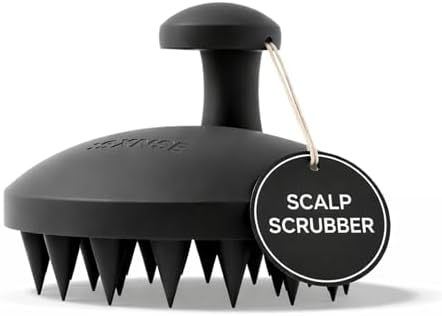 SXNSE Revive Silicone Scalp Massager - Manual Scalp Scrubber & Exfoliator Brush for Dandruff, Buildup & Itch - Scalp Shampoo Brush for Wet & Dry Hair with Soft Bristles and Easy-Grip Handle, Jet by Sxnse