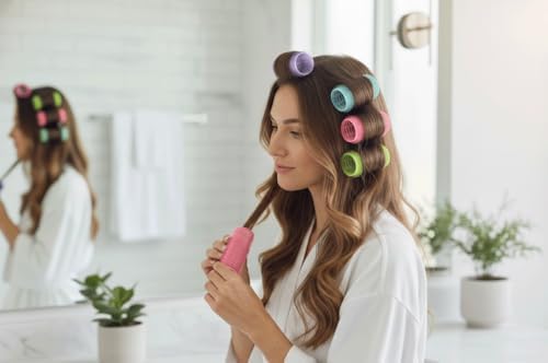 6-Pack Self-Grip Hair Rollers, 30mm-32mm (1"-1.2") Volume Curlers, Random Color - Image 5