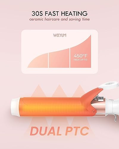 WEEYUM Curling Iron 1 1/2 Inch, Large 1.5 Inch Hair Curler, Dual Voltage - Image 4