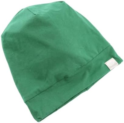 Kids Beanie Sleep Hats Bonnet Silky Lined Satin Bonnet with Elastic Band Child Curly Frizzy Hair Cover(Forest Green) - Image 2