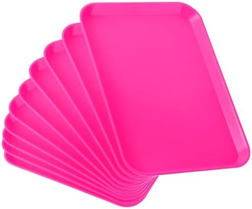 JMU 10 Pcs Hot Pink Dental Procedure Trays Flat Trays Size B 13.25" X 9.75" by JMU