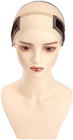 Wig Caps with Grip Band for Keeping Wigs in Place Wig Caps for Women Adjustable Wig Grip Cap Band Brown Stocking Wig Caps Wide 13x4 HD Transparent Lace for Front Wig Cap for Wig Making - Image 6