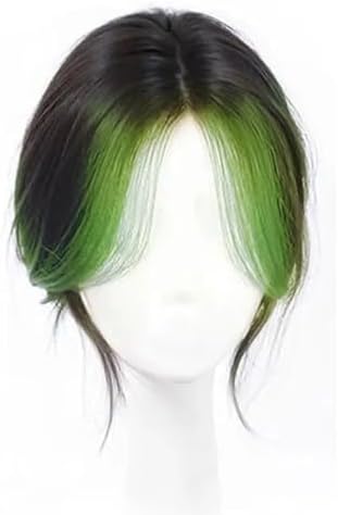 VAVANGA Long Hair Topper Middle Part Black with Green Highlight Color - Image 2
