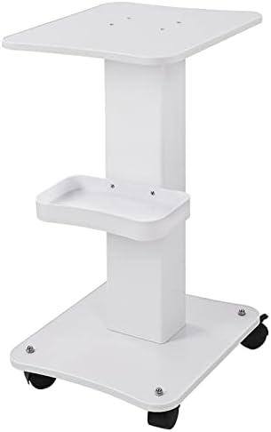 Beauty Trolley Cart with Wheels, 3 Tier Aluminum Beauty Rolling Cart, Hair Salon, Spa Salon, Vacuum Therapy Machine Trolley, Load 135lbs, 26.7 x 13.8 x 15 inch by Meifuly