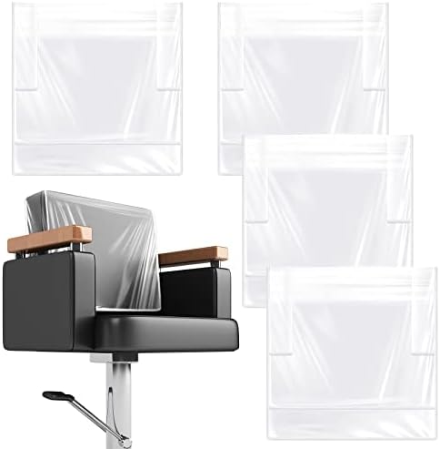 Hoolerry 4 Pcs Salon Chair Cover, Clear Square Chair Protectors, White Edge by Hoolerry
