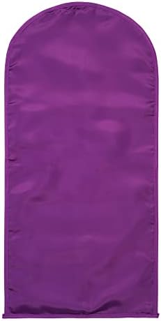 2 Packs Satin Wig Bags Storage with Wooden Hangers 23.6 x 11.4in,Purple #2 - Image 3
