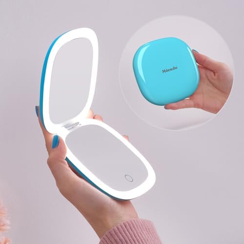 Mocado Compact Mirror with Light-4 Inches Compact 1x/10x Magnifying Mirror by Mocado