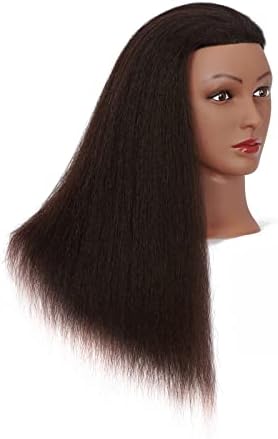 Hairingrid Mannequin Head 16"-18" 100% Real Hair Hairdresser Cosmetology Mannequin Manikin Training Head Hair and Free Clamp Holder (R72026B0216) - Image 2