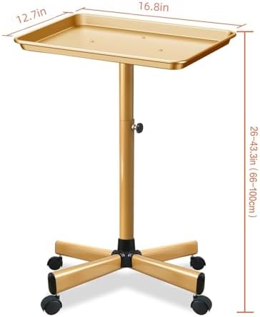 Retain Time Premium Aluminum Salon Tray, Sturdy Corrosion-Resistant Adjustable Tray is Used for Salon Tray on Wheels, Salon Tool/Color Tray, Beauty Spa Tray, Dentist Tray, Etc.…(Gold) - Image 6