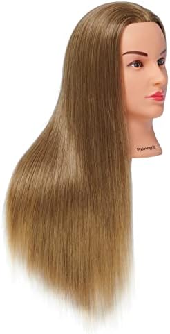 Hairingrid 26"-28" Mannequin Head Synthetic Fiber Hair Training Manikin - Image 2