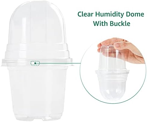 MIXC Nursery Pots with Humidity Dome, 4" Plant Pot 30 Pack, Transparent - Image 2