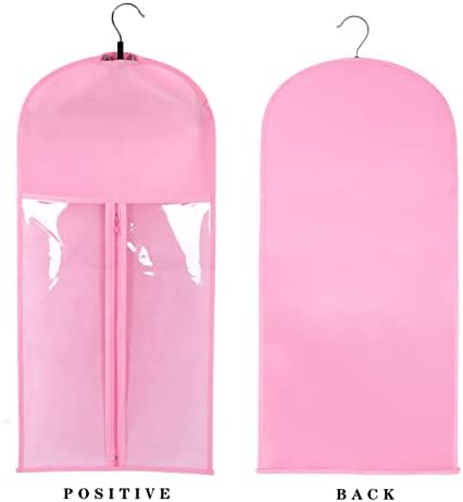Wig Storage Bags with Hanger - Hair Extension Holder for Styling - Transparent Organizer Set (3PCS/PINK) - Image 3