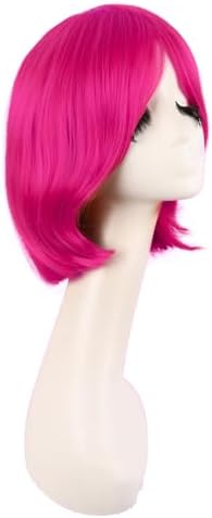 MapofBeauty 12 Inch/30 cm Unisex Short Straight Beauty Wig (Hot Pink) - Image 3