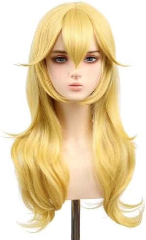 Girls Blonde Curly Princess Wig Long Golden Wig with Crown,Ear Clips,Brooch Earrings for Halloween Cosplay Wigs (Blonde) - Image 4