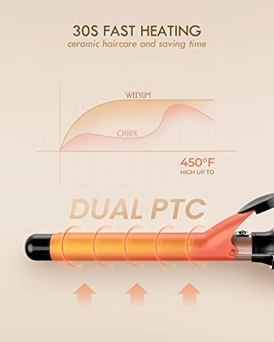 WEEYUM Curling Iron 1 Inch Barrel, Long Hair Curling Wand, Dual Voltage - Image 5