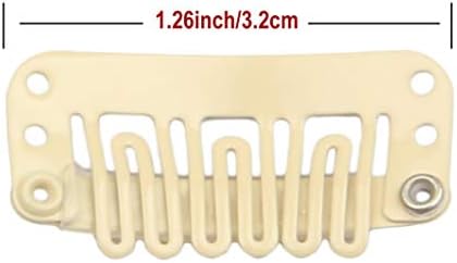 20pcs Snap Clips for Hair Extenisons U-Shaped Wig Clips, Beige Color - Image 3