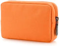 E-Tree Cute Small Makeup Bag,Cosmetic Toiletry Make up Skin Care Little Items Pouch for Purse,Zipper Mini Tech Charger Cable Electronic Organizer Case,Travel Accessories for Women Men Teen,Orange by E-Tree