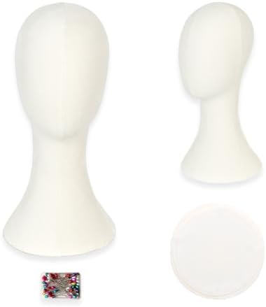 Wig Head Stand Mannequin Head Hat Display Stand Velvet Wig Holder for Mask, Headdress, Necklace (White) by Unknown