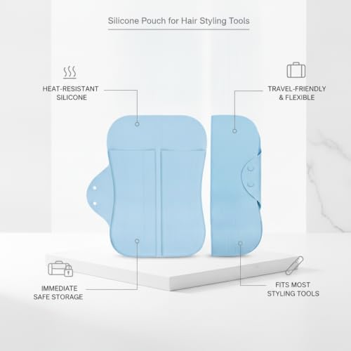 Silicone Heat Resistant Pouch for Hair Styling Tools, Travel Storage Bag for Curling Iron & Straightener, Portable Organizer Case - Image 4
