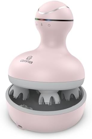 COMFIER Scalp Massager for Hair Growth, Waterproof & Full Body Kneading, 84 Massage Nodes, Handheld Head Scratcher, Cat Massager, Pink by COMFIER